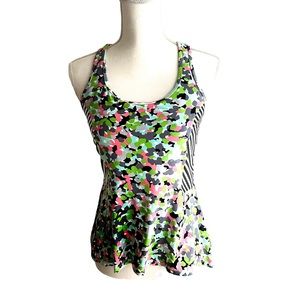 SPANX Neon Camo Racerback Peplum Tank Top